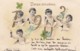 1903 New Year Date, Sincere Wishes, Babies Hold Numbers, C1900s Vintage Embossed Postcard - New Year