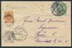 1904 Germany Austria Russia Myslowitz 3 Country Franking Postcard - Lettres & Documents