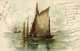 Illustrateur Bateaux De Peche Barque Voilier RV  T Timbres Taxes 10C Chiffre X2 - Peintures & Tableaux