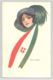 CPA SIGNED ILLUSTRATIONS, GIOVANNI NANNI- WOMAN WITH ITALIAN FLAG SCARF AND HAT, CENSORED WW1 - Nanni