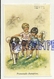 Deux Enfants Et Un Saint Bernard. "Promenade Champêtre". Signée Germaine Bouret. 1936 - Bouret, Germaine