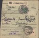 INFLA  DR 150, 5x 176 A (weitere Marken Abgelöst) MiF, Auf Paketkartenabschnitt, Mit Stempel: Freiburg 3.12.1921 - Sonstige & Ohne Zuordnung