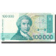 Billet, Croatie, 100,000 Dinara, 1993, 1993, KM:27A, SPL+ - Croatie