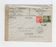 Le Caire Enveloppe Par Avion Vers France Deux Timbres 1944 46  Oblitérés. Censuré: Bande Et Cachet De Censure. (876) - Lettres & Documents