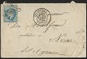 1868 - FRANCE - Cover - Y&T 29B [Napoléon III] + LAVARDAC & ARRAS - 1863-1870 Napoléon III Lauré