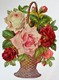 Grande Chromo Image Découpis Fleurs Bouquet De Roses Gaufré - Fiori