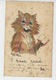 CHATS - CAT - Jolie Carte Fantaisie Chat "I Have Read " Signée LOUIS WAIN - Chats