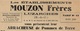 Document Publicitaire Tarif Etablissements MOUZON Frères 95 LUZARCHES - ARRACHEUSE De POMMES De TERRE ** Agriculture - Agriculture