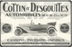 Publicité COTTIN DESGOUTTES AUTOMOBILES DE 14-18 . 23&36 HP  Cachet Certifié D'époque 1917 - Afiches