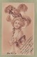 DESSIN PORTRAIT FEMME  CHAPEAU SYLE VIENNOISE  L'M PARIS - Femmes