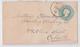 British India Raj Queen Victoria Half Anna Postal Stationery Cover Khalra (?) To Calcutta Lettre Entier Postal Inde 1901 - 1882-1901 Empire