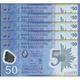 TWN - URUGUAY NEW - 50 Pesos Uruguayos 2017 (2018) DEALERS LOT X 5 Polymer - 50th Ann. Of Banco Central - Low Serial UNC - Uruguay