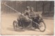 CARTE PHOTO 1910 MOTOR CYCLE SIDECAR N° 4097, 3 PASSAGIERS ENVIRONS HELECINE OU BRUXELLES FORET UCCLE WATERLOO BOITSFORT - Motorfietsen