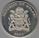 Malawi   10  Kwacha  2002   Antilope   Proof  Zilver - Malawi