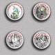 35 X Alice In Wonderland BADGE BUTTON PIN SET 3 (1inch/25mm Diameter) 35 DIFF - Pin's