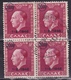 GREECE 1946 Restoration Of Monarchy 3000 / 100 Dr. In Block Of 4 Vl. 614 - Gebruikt