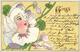 Jugendstil Blume Mit Gesicht Künstler-Karte 1900 I-II Art Nouveau - Ohne Zuordnung