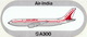 4 Autocollant Airbus A300 Air India VASP - Non Classificati