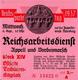 Reichsparteitag WK II Nürnberg (8500) 1937 Eintrittskarte Reichsarbeitsdienst Appell U. Vorbeimarsch I-II - War 1939-45