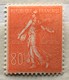 Timbre France YT 203 (*) 1924-32 Semeuse Lignée 80c Rouge (côte 30 Euros) – 153a - 1903-60 Semeuse Lignée