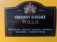 9265 - Crémant D'Alsace  Willm 2 étiquettes - Autres & Non Classés