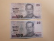 2 Billets De 20 Bath Thailandais TTB - Thaïlande