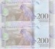 PAREJA CORRELATIVA DE VENEZUELA DE 200 BOLIVARES DEL 13 DE MARZO DEL AÑO 2018 SIN CIRCULAR-UNCIRCULATED - LORO-PARROT - Venezuela