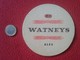 POSAVASOS COASTER MAT EN CARTÓN DURO O SIMILAR WATNEYS ALES ALE BEER ? BIER ? LA BIÈRE CERVEJA ? UK ? UNITED KINGDOM ? - Portavasos