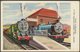 Henry The Green Engine Stops At Edward's Station, 1955 - Edmund Ward Postcard - Trains