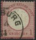 Dt. Reich 19IX O, 1872, 1 Gr. Rotkarmin Mit Plattenfehler O Und H In Groschen Gebrochen, Kerbe Unter P Von Post, Feinst  - Used Stamps