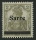 SAARGEBIET 1IIA **, 1920, 2 Pf. Gelbgrau, Type II, In Der Mitte Senkrecht Geteilter Balken, Pracht, Fotoattest Burger, M - Andere & Zonder Classificatie