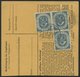 BUNDESREPUBLIK 134 Paar BRIEF, 1954, 50 Pf. Posthorn, 4x, Dabei Ein Dreierblock, Als Mehrfachfrankatur Auf Paketkarte Au - Andere & Zonder Classificatie