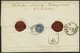 ÖSTERREICH 33 BRIEF, 1863, 10 Kr. Blau Und Rückseitiges Reco-Porto 10 Kr. Blau (defekt) Auf Brief Von TREBITSCH Nach Pra - Gebruikt