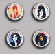 35 X Amy Winehouse Music Fan ART BADGE BUTTON PIN SET 4 (1inch/25mm Diameter) - Musica