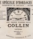 Facture 1880 / COLLIN / Fabrique Horloges Simplifiées / Girouettes Métronomes / Rue Montmartre / 75 Paris - 1800 – 1899