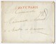 Enveloppe Cachetée De PARIS à AVALLON (Bourgogne) Cachet Rouge PAYE PARIS + Cachet Cire Au Dos - 1776 - Manuscrits