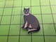 810E Pin's Pins / Rare & De Belle Qualité : THEME ANIMAUX / CHAT NOIR AVEC COLLIER - Animaux