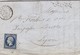 LETTRE. 12 JUIL 56. ISERE LES ABRESTS PC 4 POUR LYON - 1849-1876: Période Classique