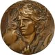 SPLENDIDE MEDAILLE "DE COUDRET" EN BRONZE DE MUSIQUE ORPHEE "VIOLON HARPE ET ANGES" (FRANCE) - Sonstige & Ohne Zuordnung