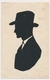 1929 Silhouette Man W Hat, Homme Original Vintage Hand Made Silouette Siluette Old Card - Silhouettes