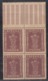 India MNH 1950, Rs 10 High Value  Block Of 4 With Gutter, Service / Official, Star Watermark,  As Scan - Militaire Vrijstelling Van Portkosten