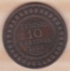 PROTECTORAT FRANCAIS. 10 CENTIMES 1907 A. BRONZE. - Tunesien