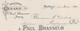1910: Facture De ## PAUL BRASSEUR, ANVERS ## à ## Mr. DUBOIS, Brasseur, AUDEGEM ## - Levensmiddelen