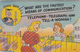 Vintage 1948 Card - Comic Comics Humour Humor - Telephone Telegraph Woman - Stamp + Postmark - 2 Scans - Humour