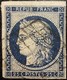 FRANCE Y&T N°4h Cérès 25c Bleu Noir. Oblitéré Grille - 1849-1850 Cérès