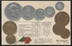 PORTUGAL - Numismatic Postcard - Set Of Coins - Embossed (APAT#122) - Autres & Non Classés