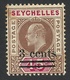 Seychelles, 3 C. On 45 C, 1903, Scott # 51, MH. - Seychelles (...-1976)