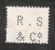 Perfin/perforé/lochung Switzerland No 102  1908-1933 - Hélvetie Assise Avec épée R.S & C° Robert Schwarzenbach & Co - Gezähnt (perforiert)