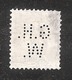 Perfin/perforé/lochung Switzerland No 100  1908-1933 - Hélvetie Assise Avec épée G.H.W.   Gebruder Huber Winterthur - Perfins