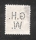 Perfin/perforé/lochung Switzerland No 100  1908-1933 - Hélvetie Assise Avec épée G.H.W.   Gebruder Huber Winterthur - Perforés